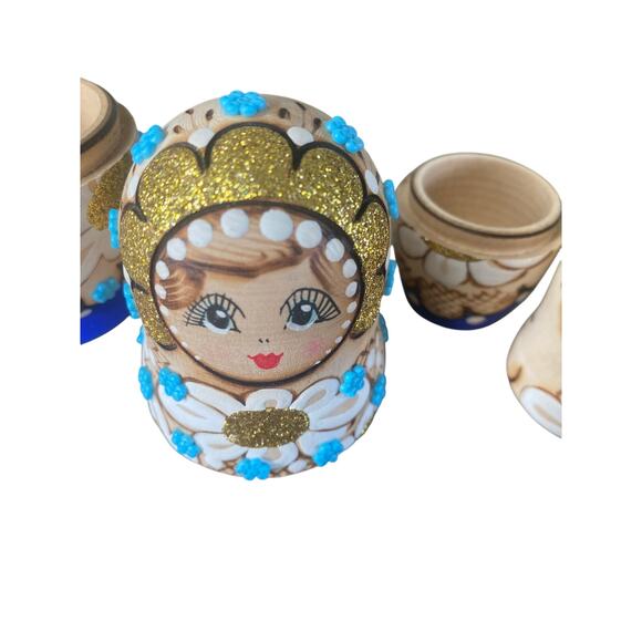 Wooden Nesting Dolls Stacking Dolls Set of 5 USSR - Picture 2 of 7